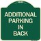Signmission Additional Parking in Back Heavy-Gauge Aluminum Architectural Sign, 18" x 18", G-1818-24351 A-DES-G-1818-24351 - alternate 1